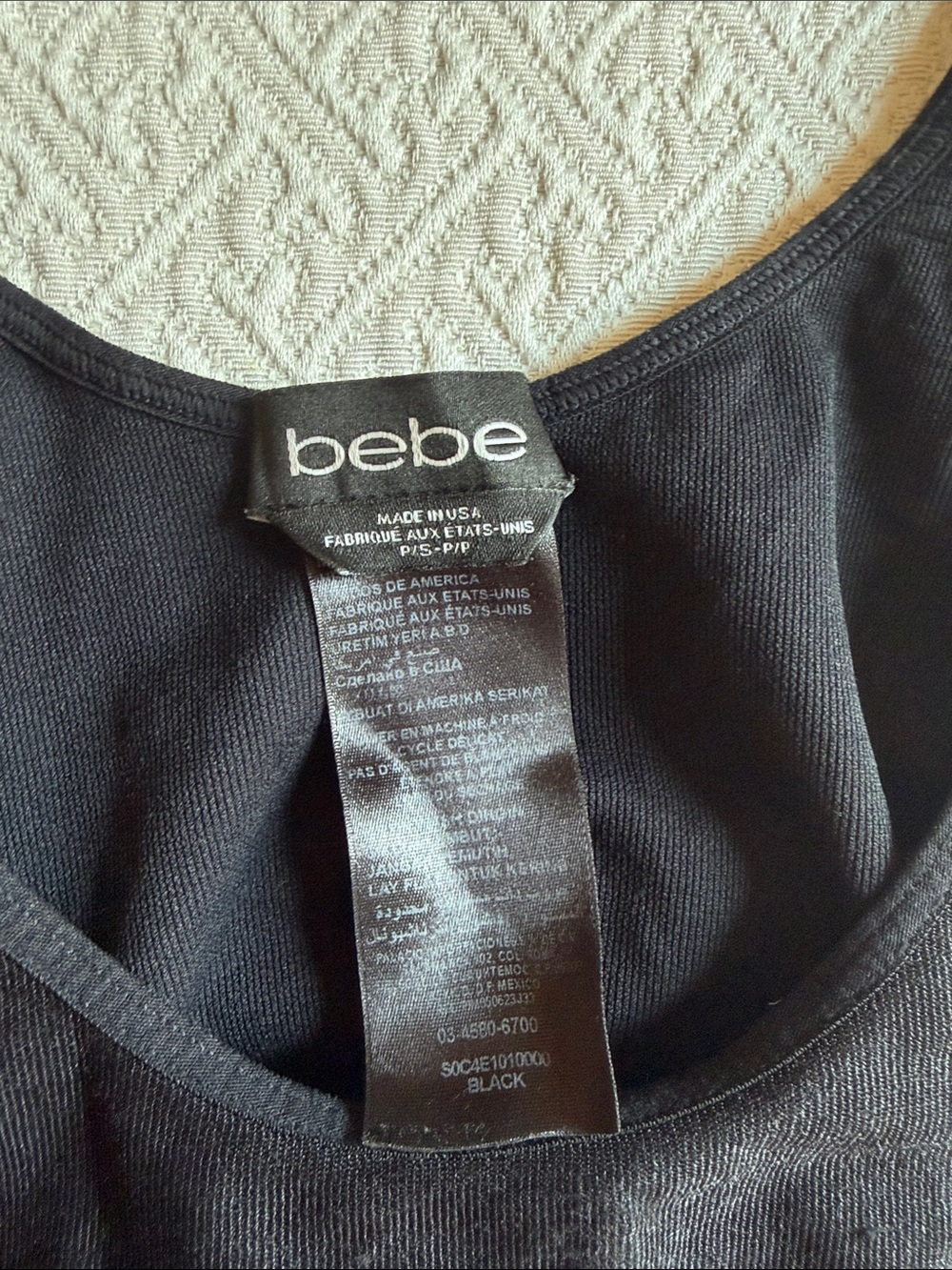 bebe Black Ribbed Bandeau vintage dress